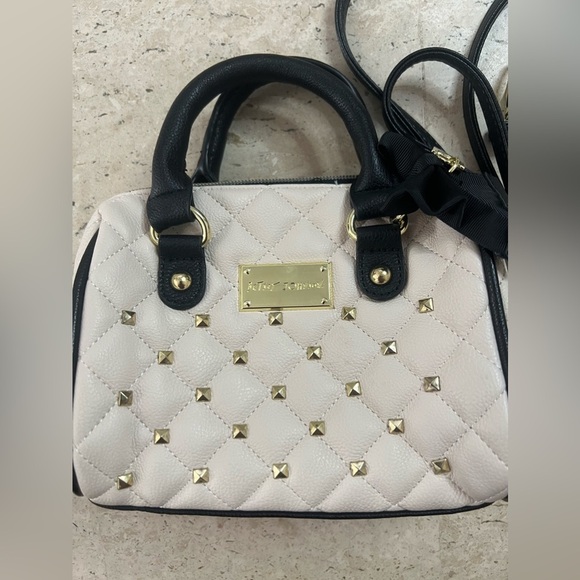 Betsey Johnson Cream and Gold Accent Mini Purse with Cross-Over Strap - Picture 2 of 8